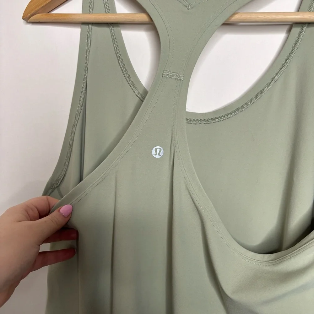 LULULEMON Cool Racerback Tank Top Nulu In Green Fern size 20